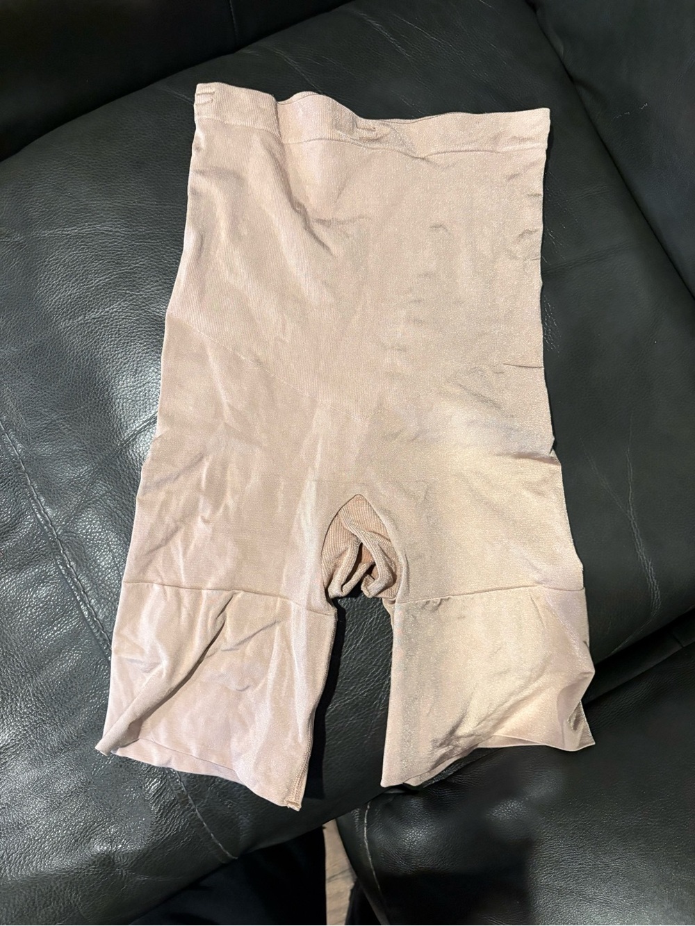 Spanx Seamless High-Waist Shapewear Shorts in Beige